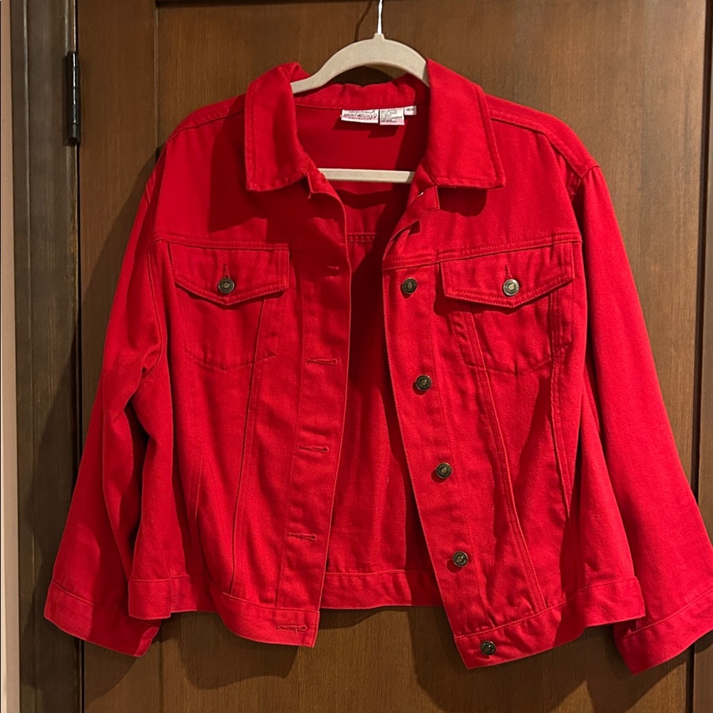 Jeanology Red Denim Jacket size 16W
